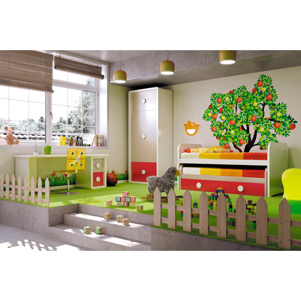 Hispania Home Kid Trundle Twin Mate's & Captain's Bed with Drawers